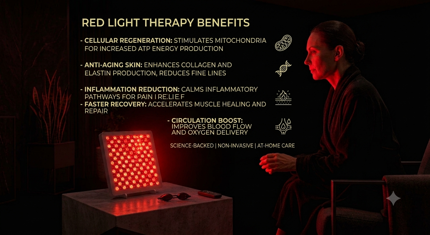 GlowDock Portable 45W LED Panel with Deep 660nm & 850nm Light LED Red Light Therapy Device